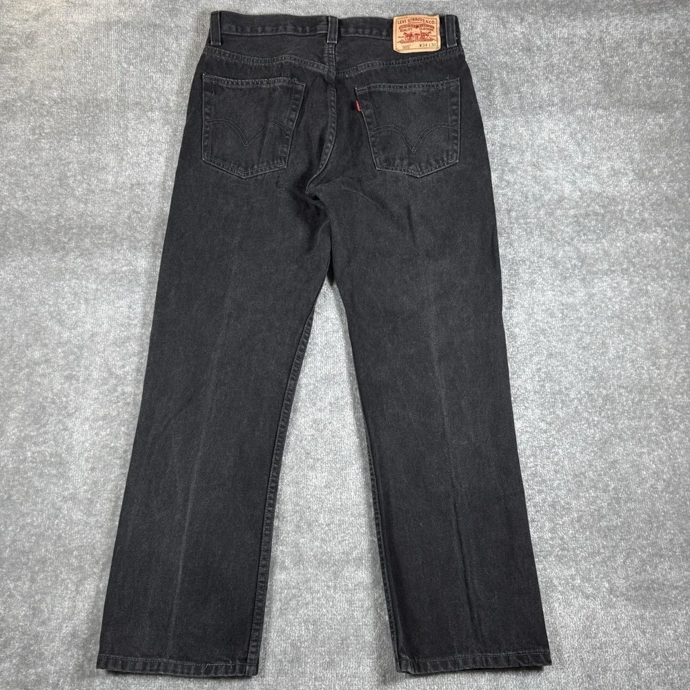 Y2K Levi's 505 Jeans Men's 34x30 Black Denim‎ Straight Leg